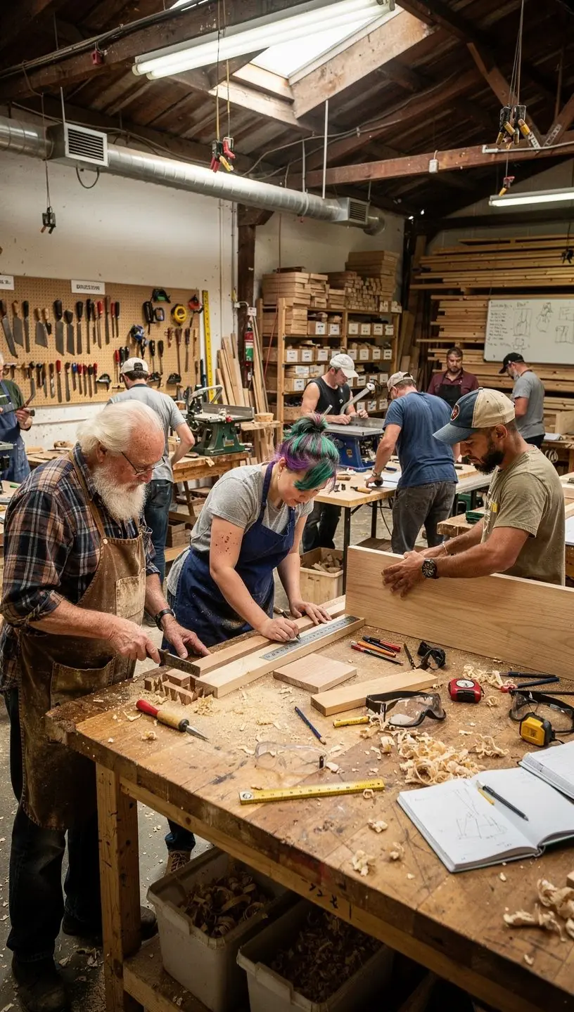 Various woodworking joinery methods with tools and materials